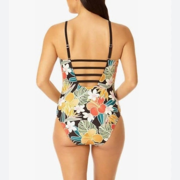 Hurley Floral One-Piece Swimsuit, XL - Picture 2 of 4
